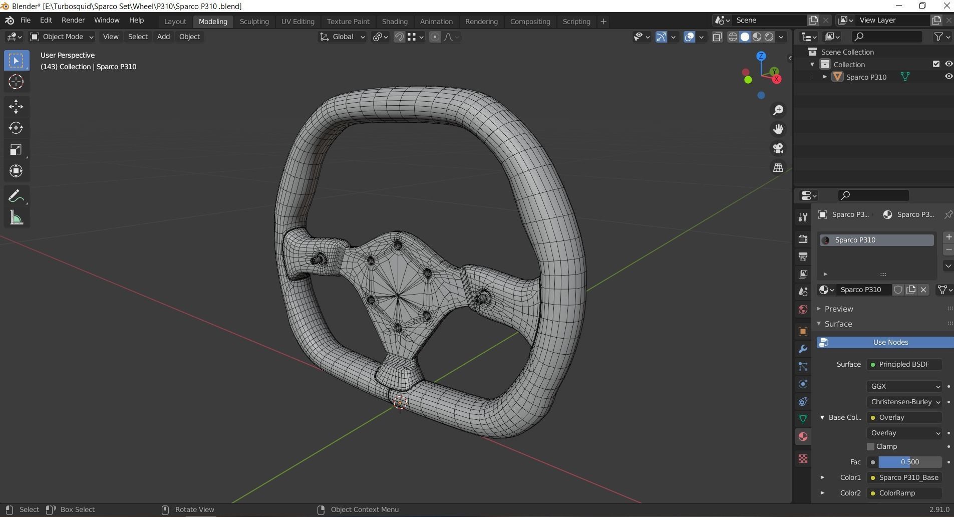 Steering Wheel Sparco P310 3D model_9