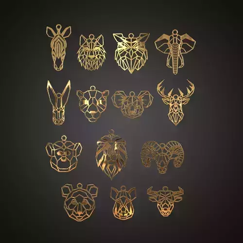 Line animal pendant collection