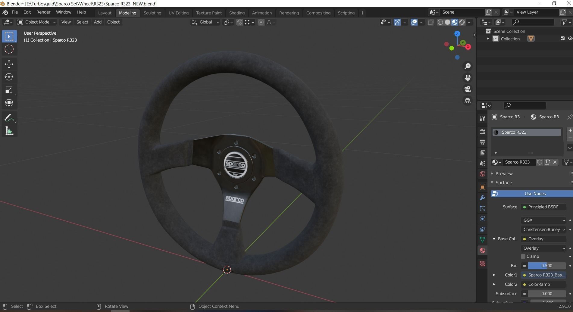 Steering Wheel Sparco P323 3D model_8