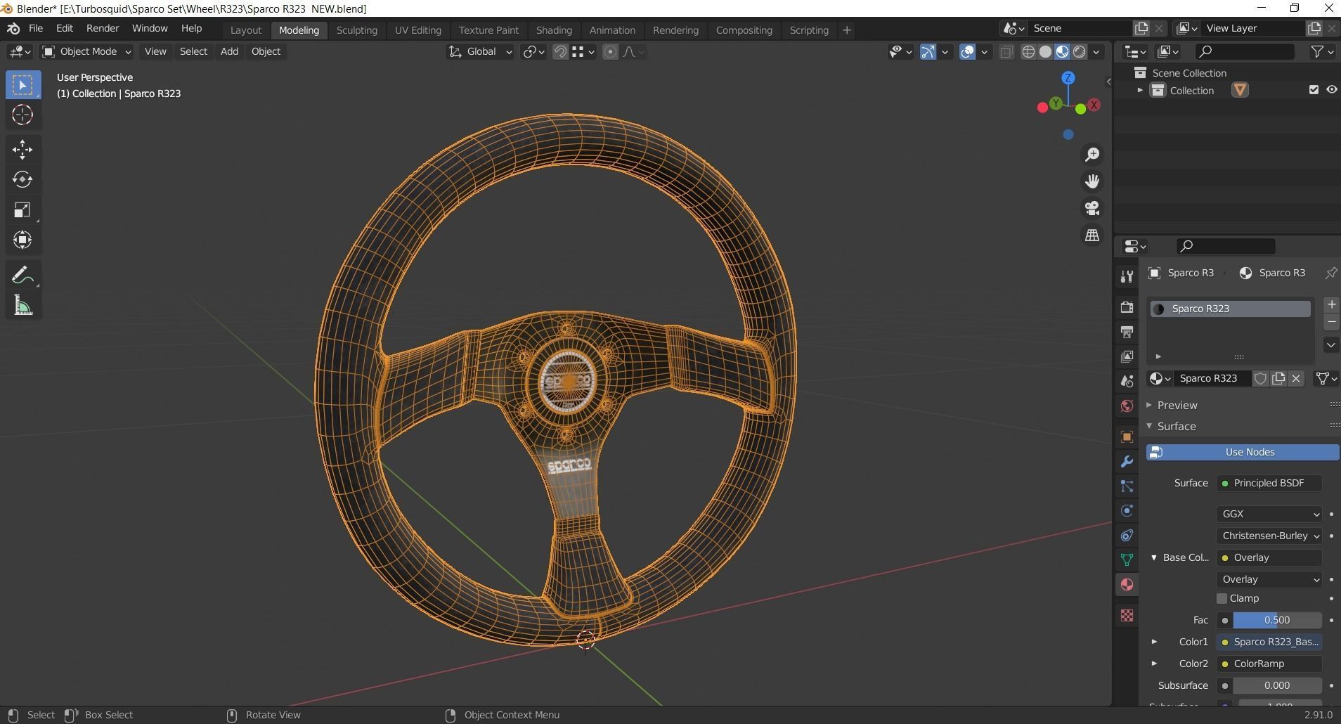 Steering Wheel Sparco P323 3D model_9