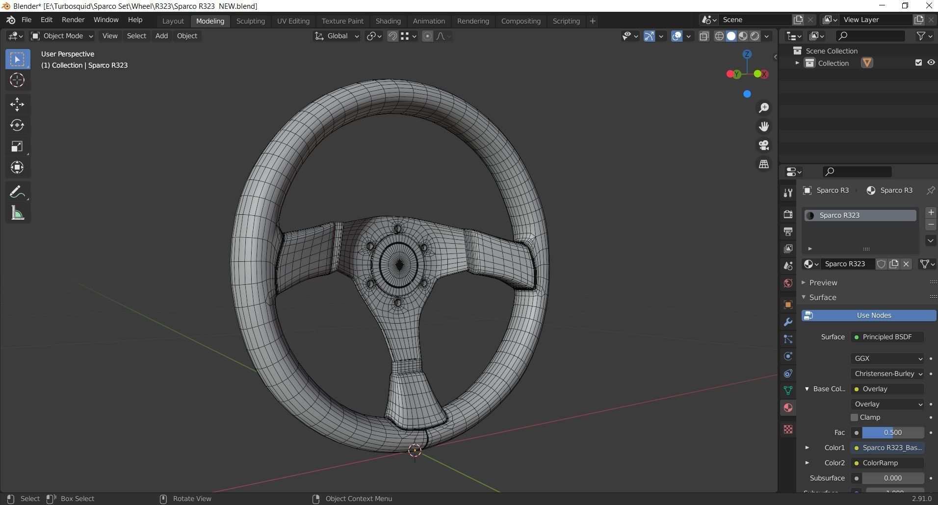 Steering Wheel Sparco P323 3D model_10