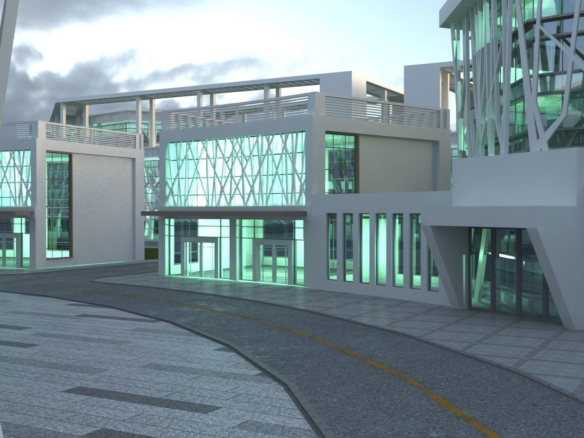 Futuristic Museum 1 3D model_7