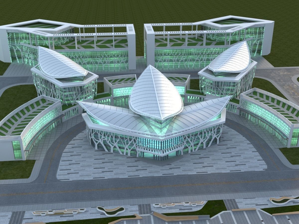 Futuristic Museum 1 3D model_1
