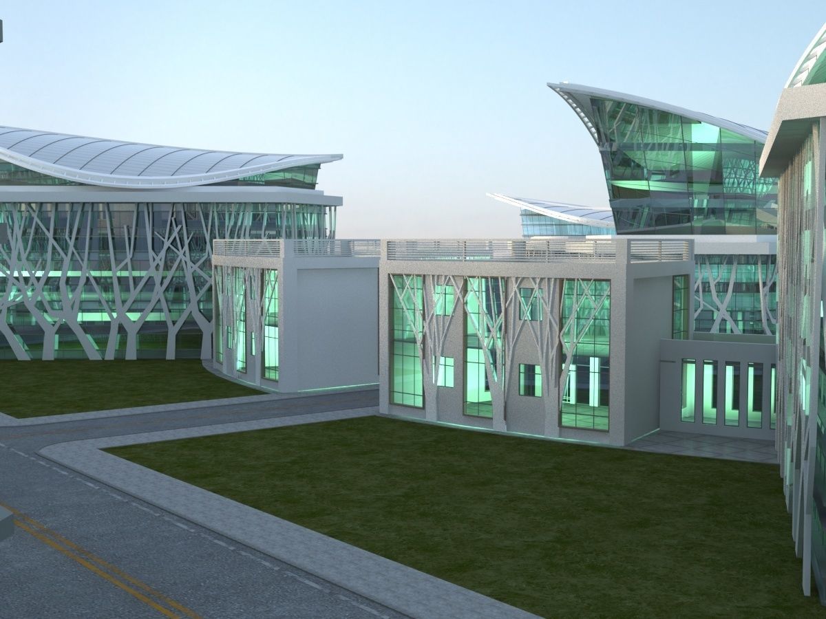 Futuristic Museum 1 3D model_10