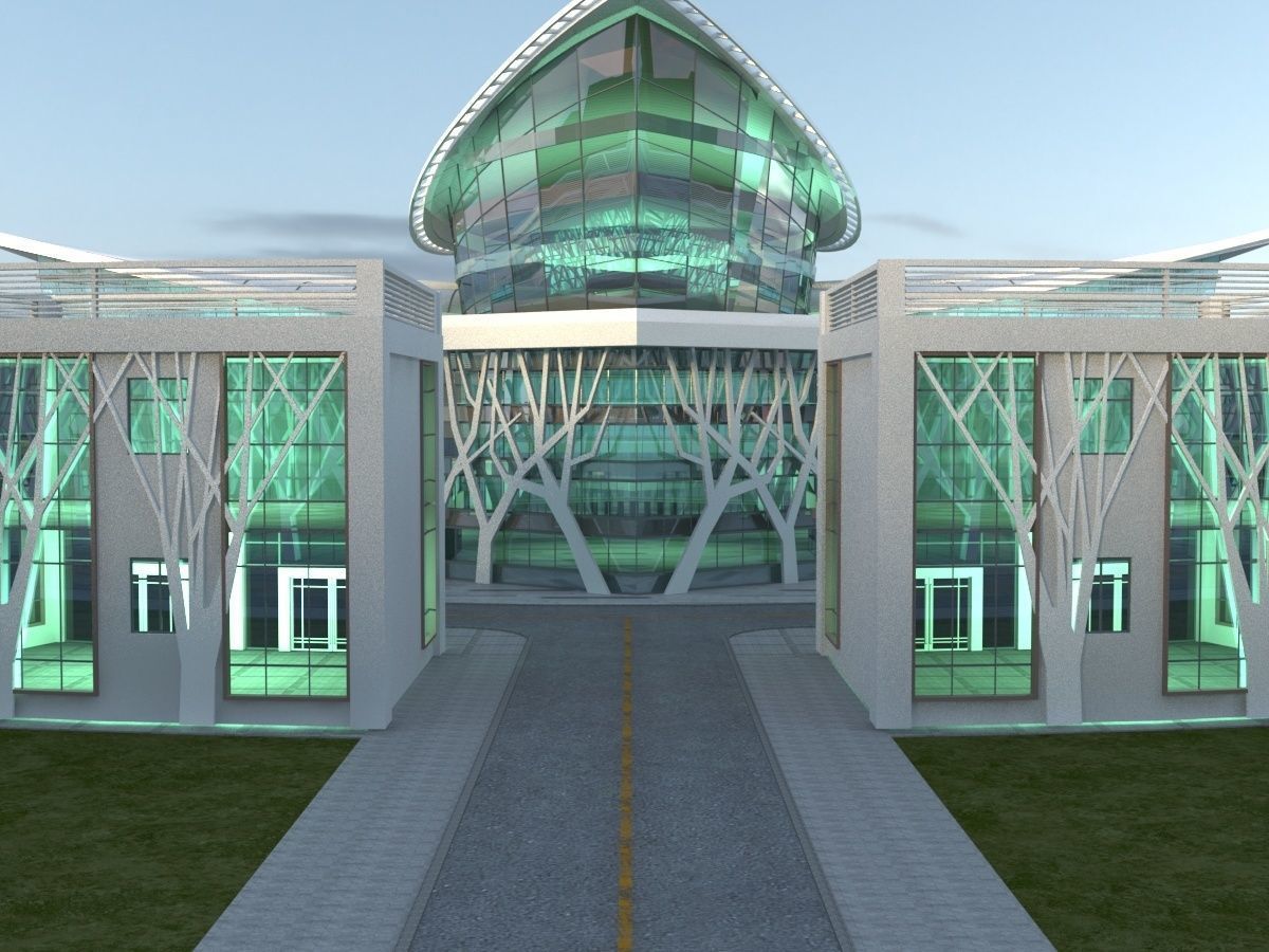 Futuristic Museum 1 3D model_11