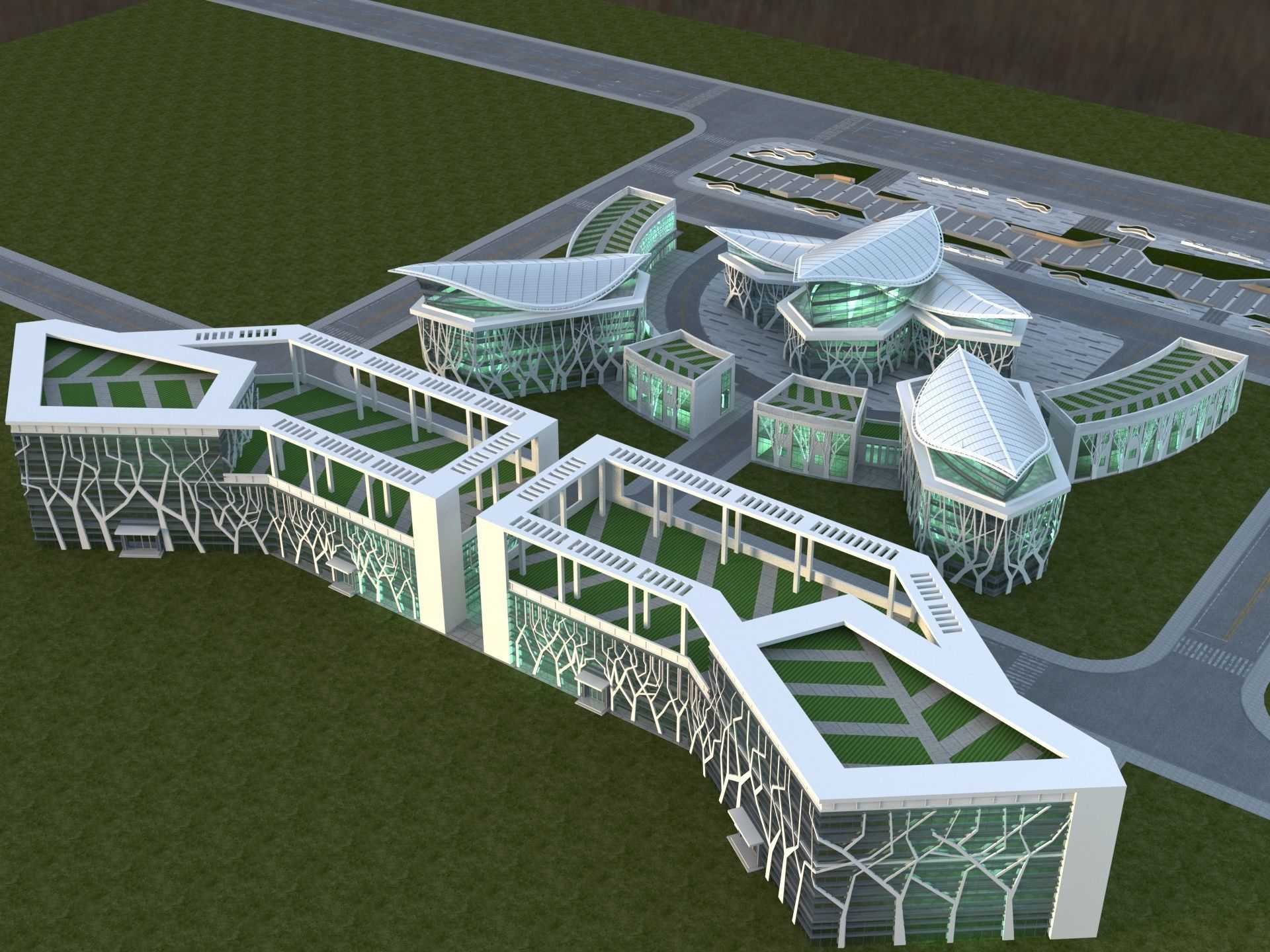 Futuristic Museum 1 3D model_4