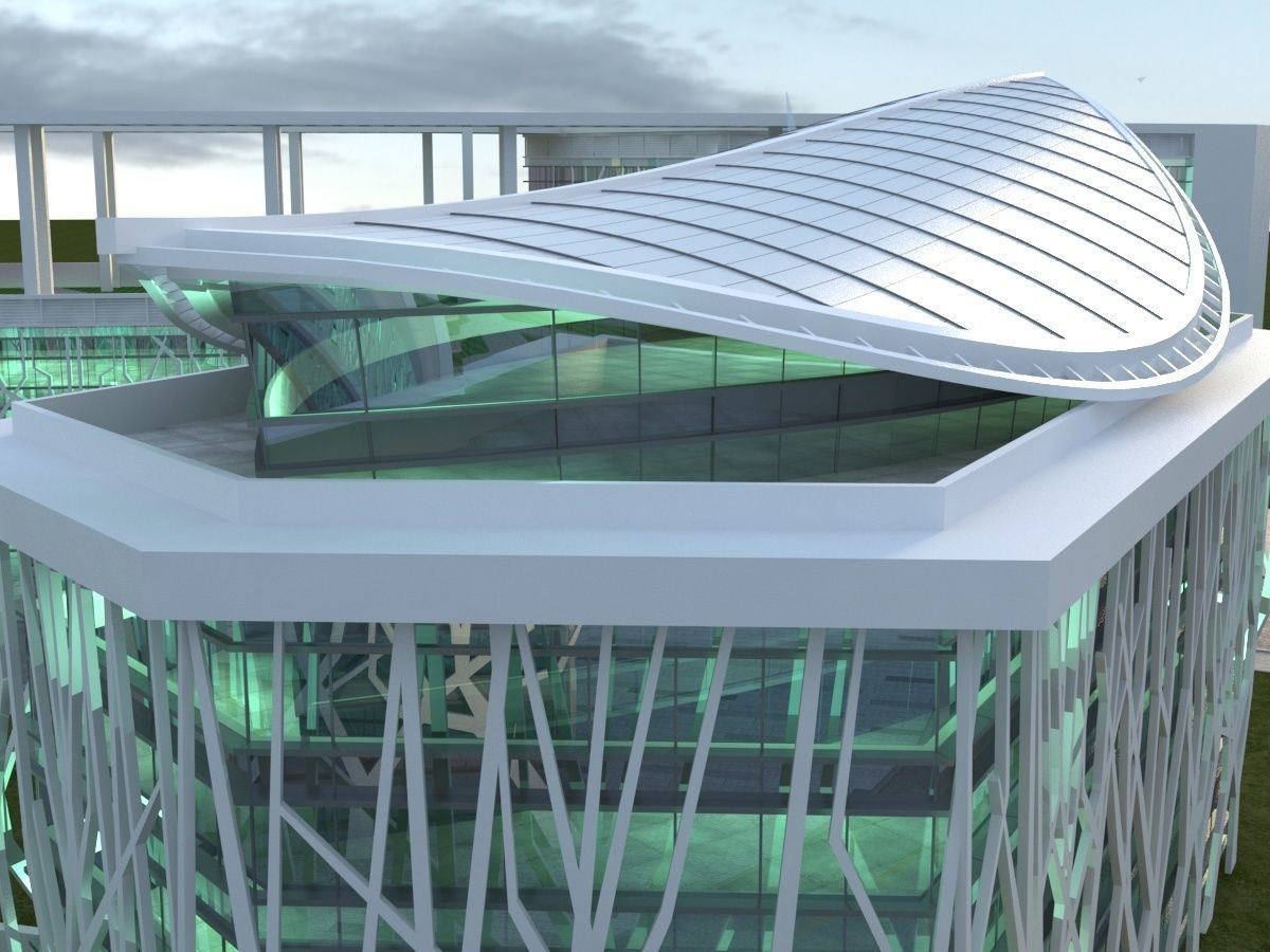 Futuristic Museum 1 3D model_12