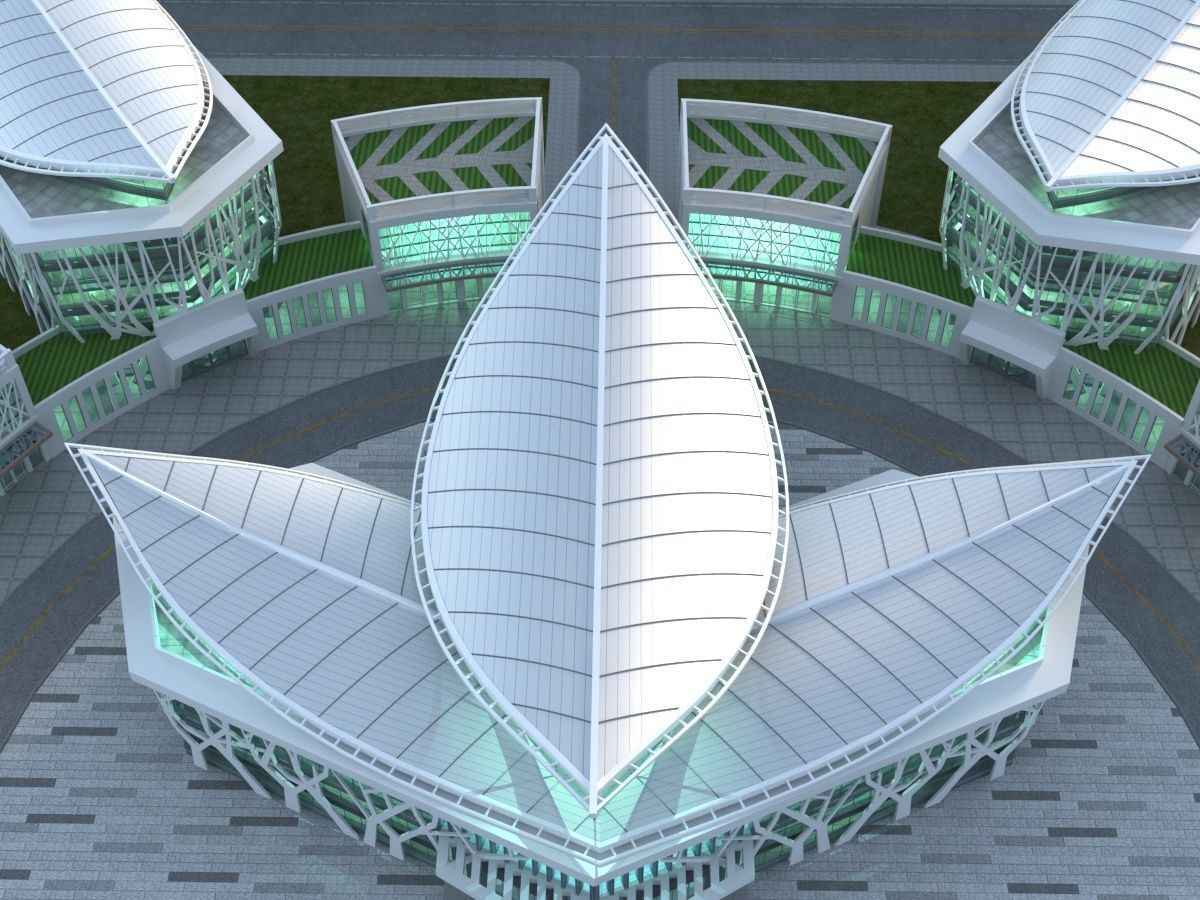 Futuristic Museum 1 3D model_8