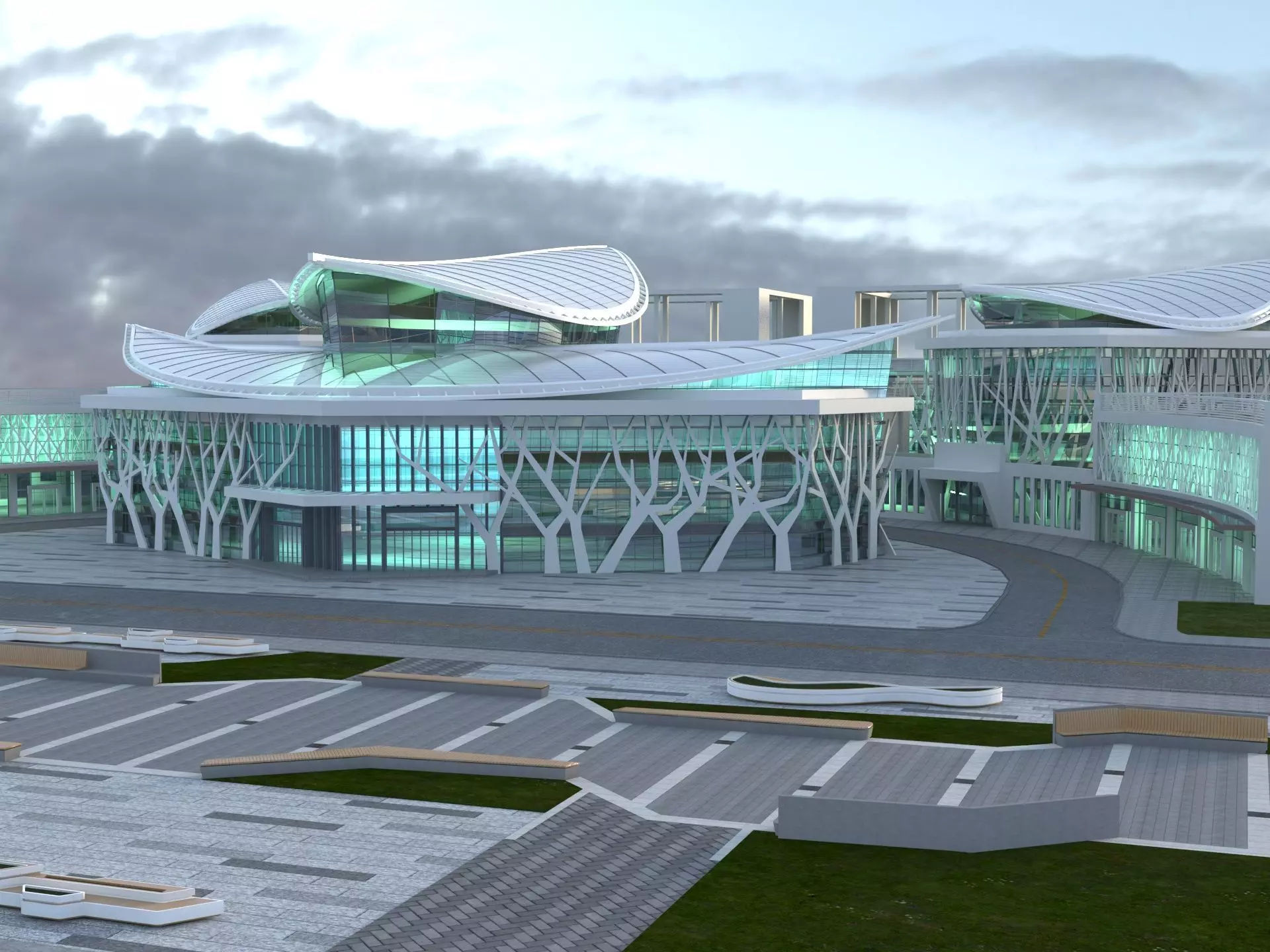 Futuristic Museum 1 3D model_0