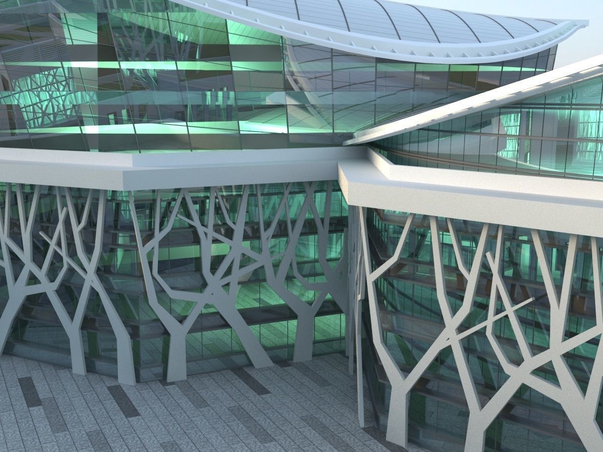 Futuristic Museum 1 3D model_9