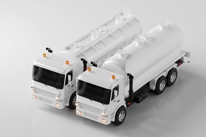 Tanker Truck  Low-poly 3D model