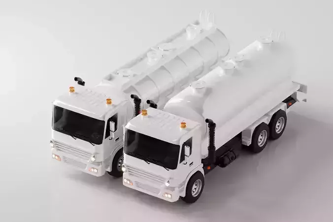 Tanker Truck  Low-poly 3D model