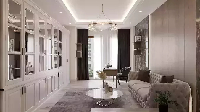 Luxury Office Interior Scene 3D model