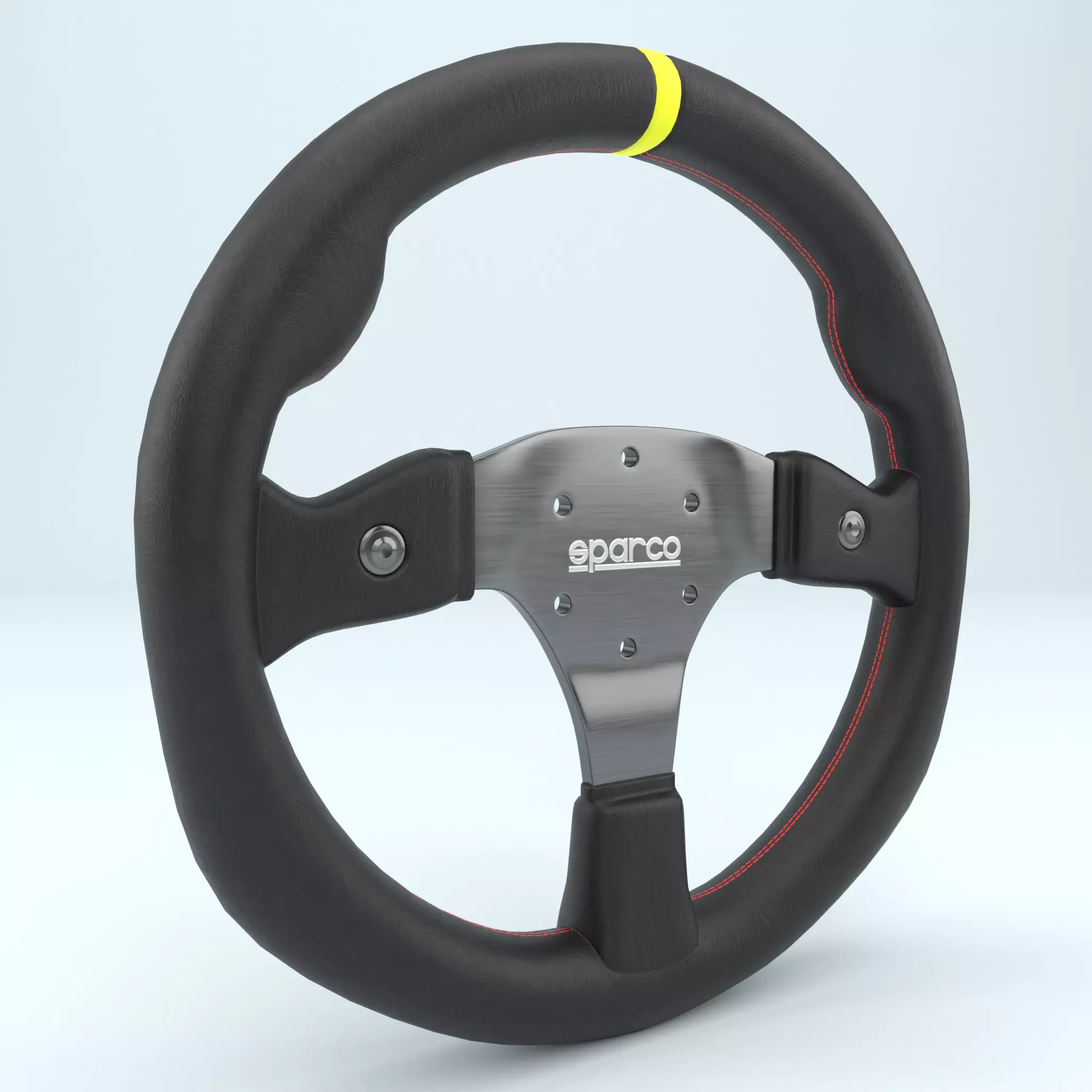 Steering Wheel Sparco R330B Leather Black 3D model