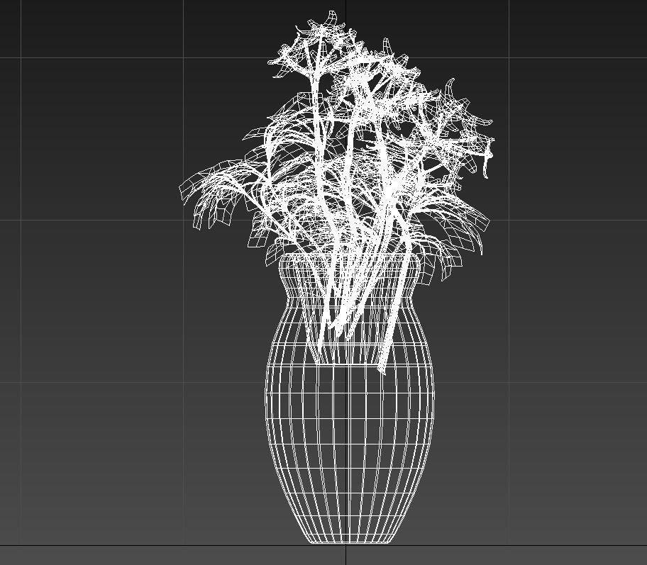 Pink flowers ceramic vase 3D model_14