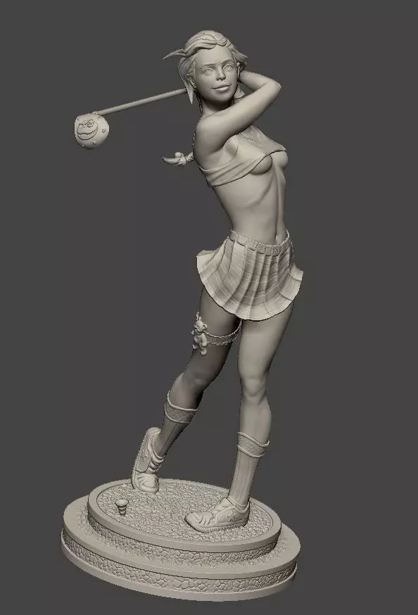 Golfer Girl Pinup 3D model for print 3D print model