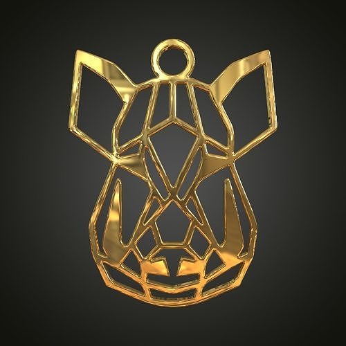 Linear boar pendant 3D print model