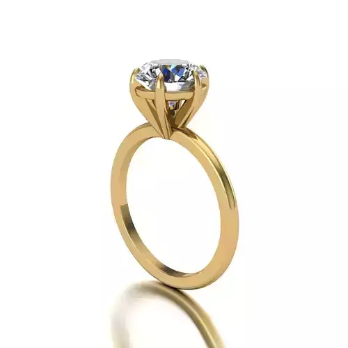 Solitaire engagement ring with claw prongs