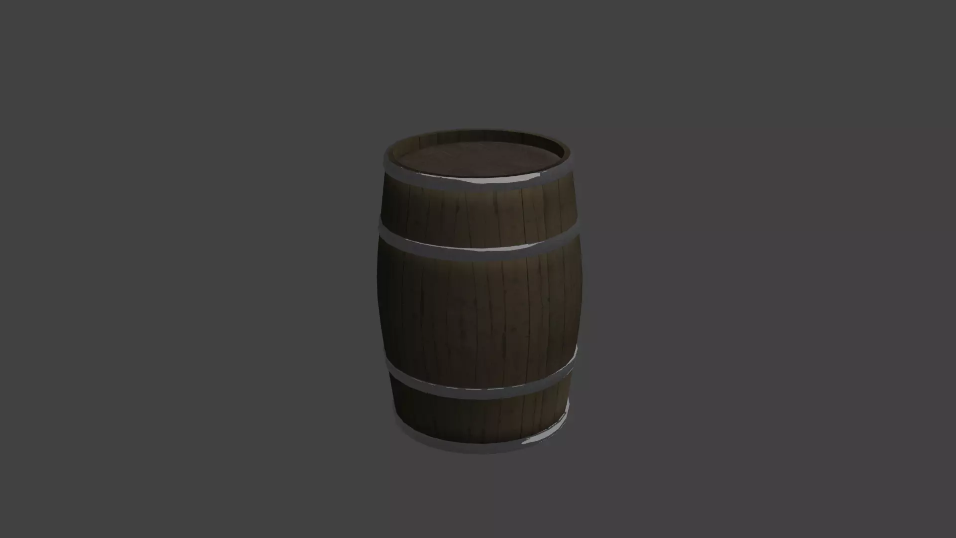 Barrel PBR low-poly game ready Low-poly 3D model_0