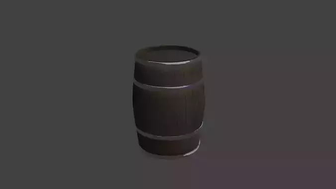 Barrel PBR low-poly game ready