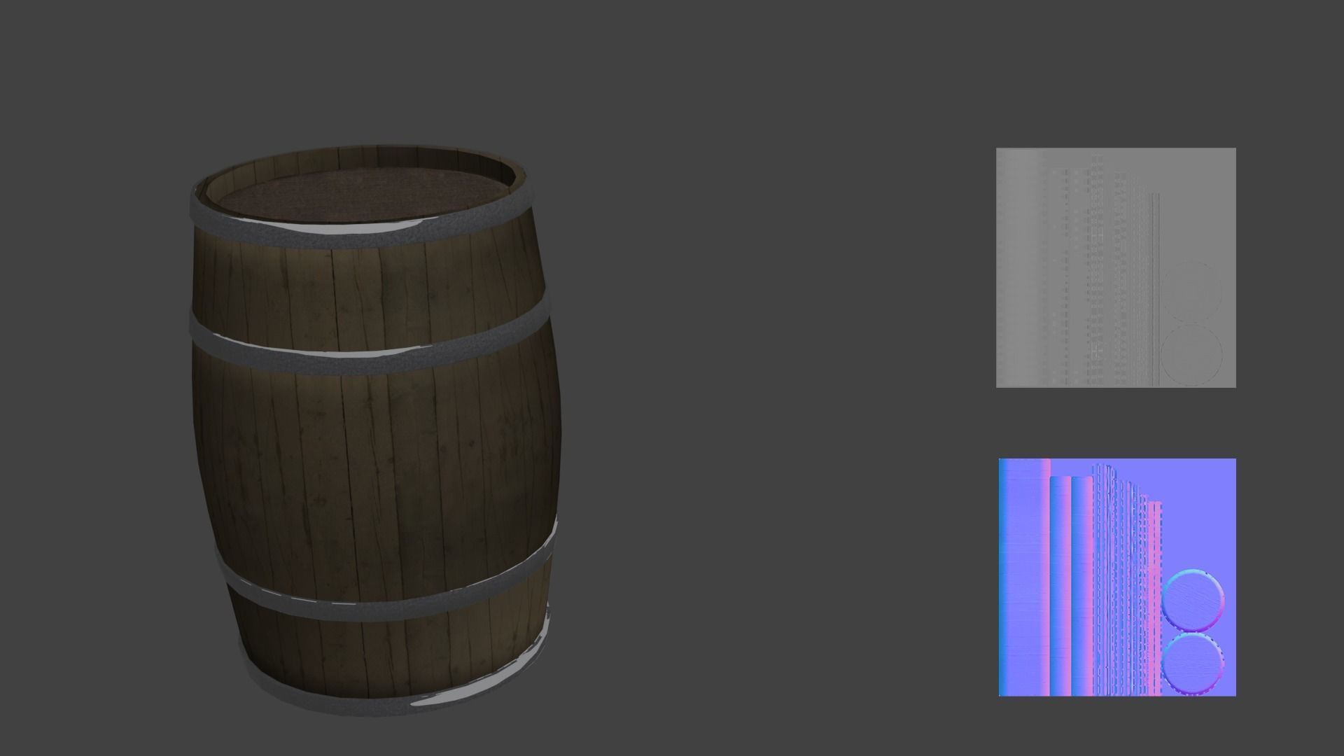 Barrel PBR low-poly game ready Low-poly 3D model_3