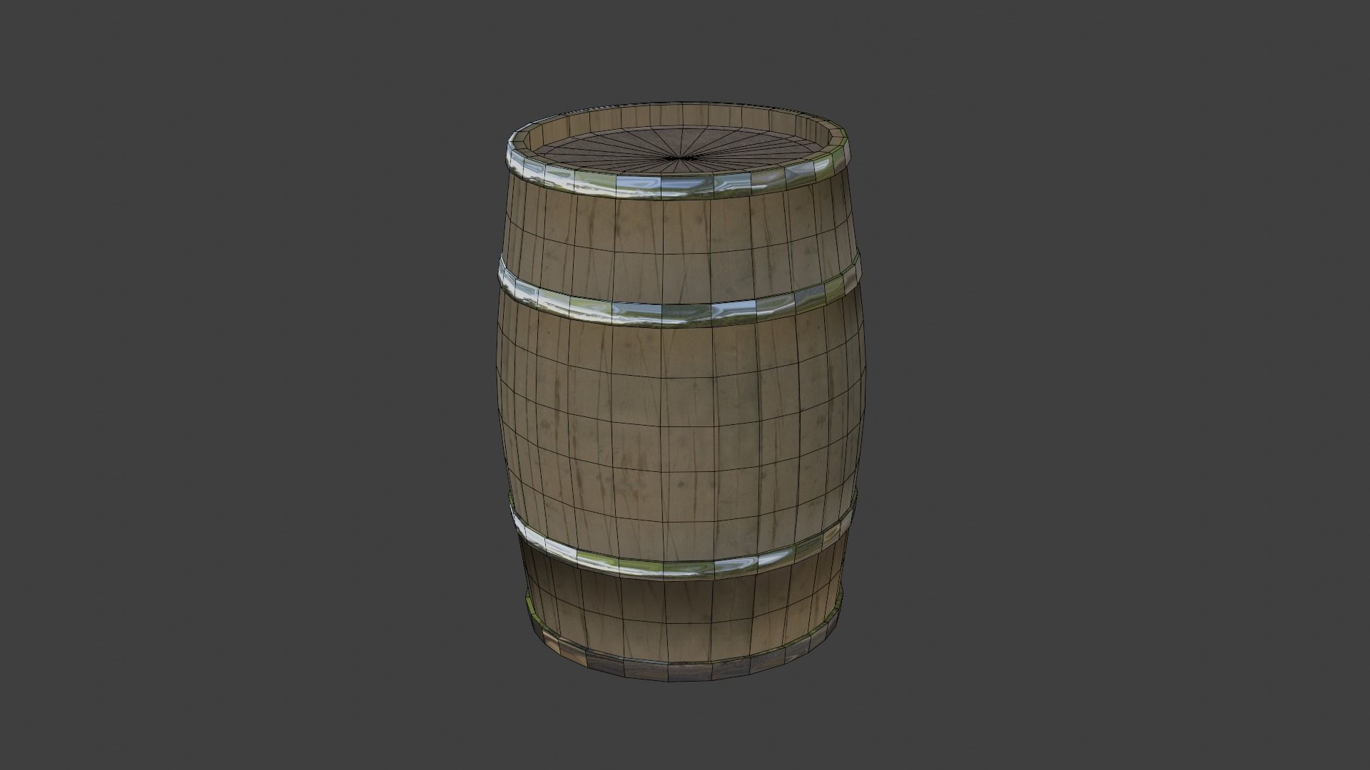 Barrel PBR low-poly game ready Low-poly 3D model_5