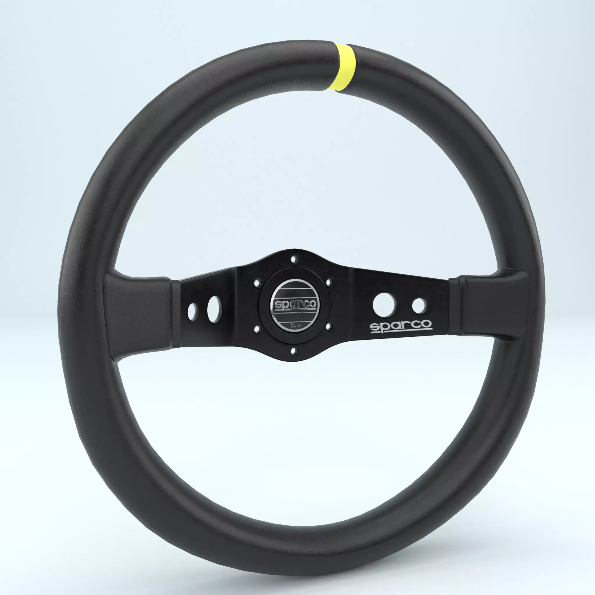 Steering Wheel Sparco R215 Leather Black 3D model | CGTrader