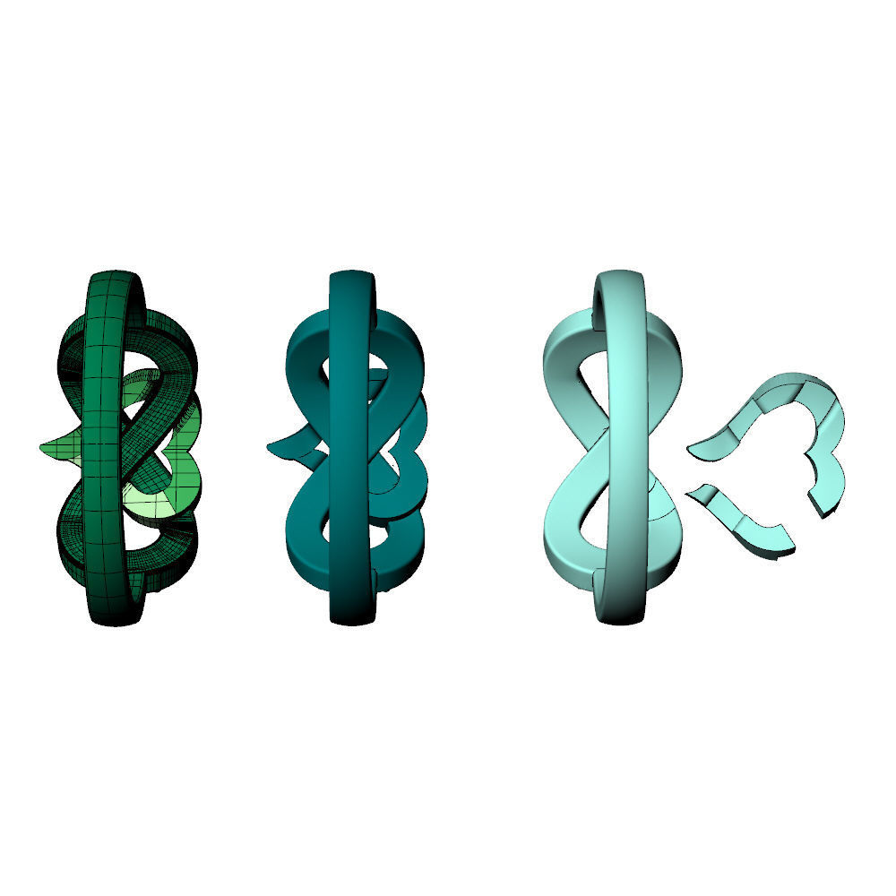 Infinity Heart Ring Diamonds 3D print model_16