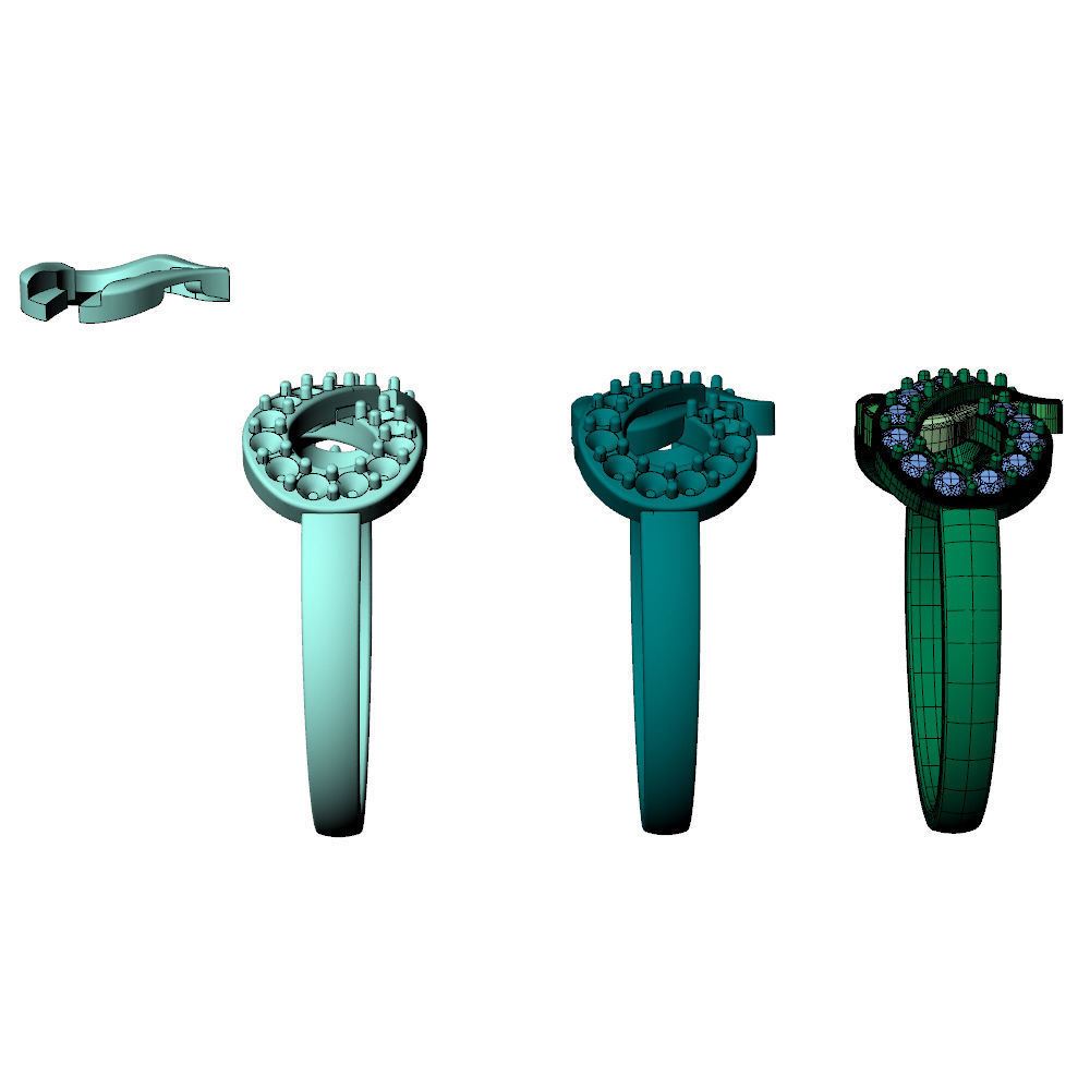 Infinity Heart Ring Diamonds 3D print model_12