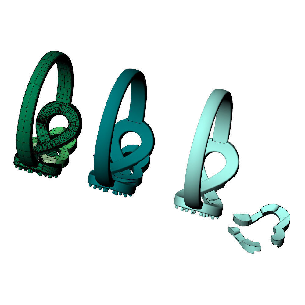 Infinity Heart Ring Diamonds 3D print model_17