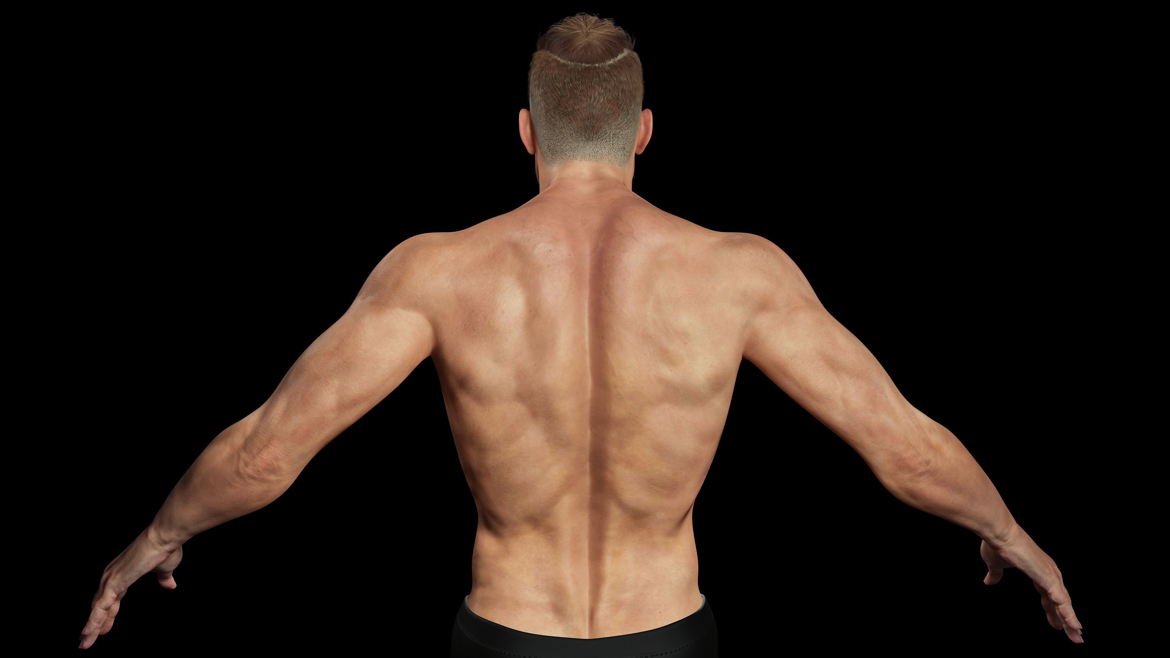 Realistic Athlete Man G1 Low-poly 3D model_3