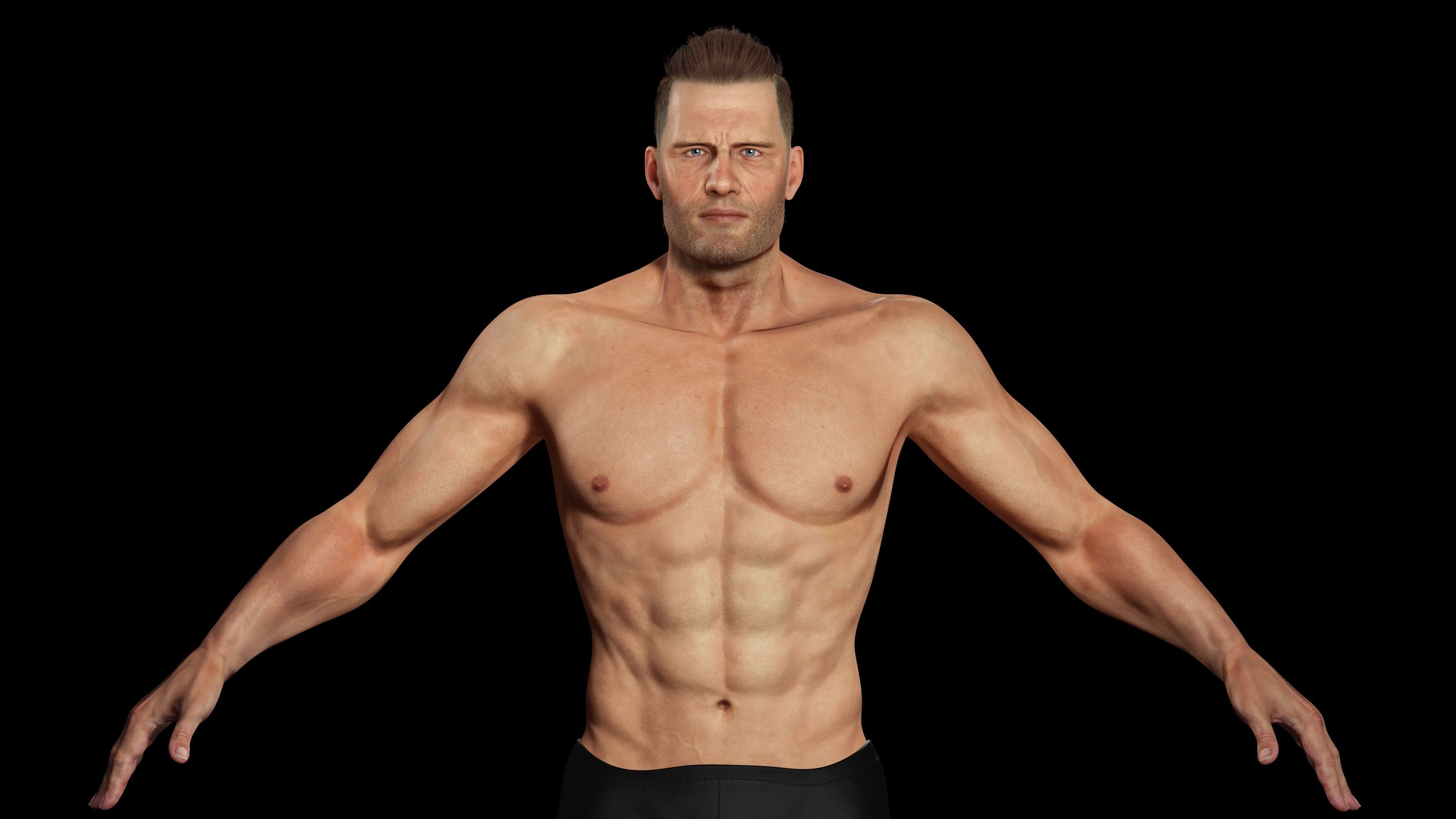Realistic Athlete Man G1 Low-poly 3D model_2