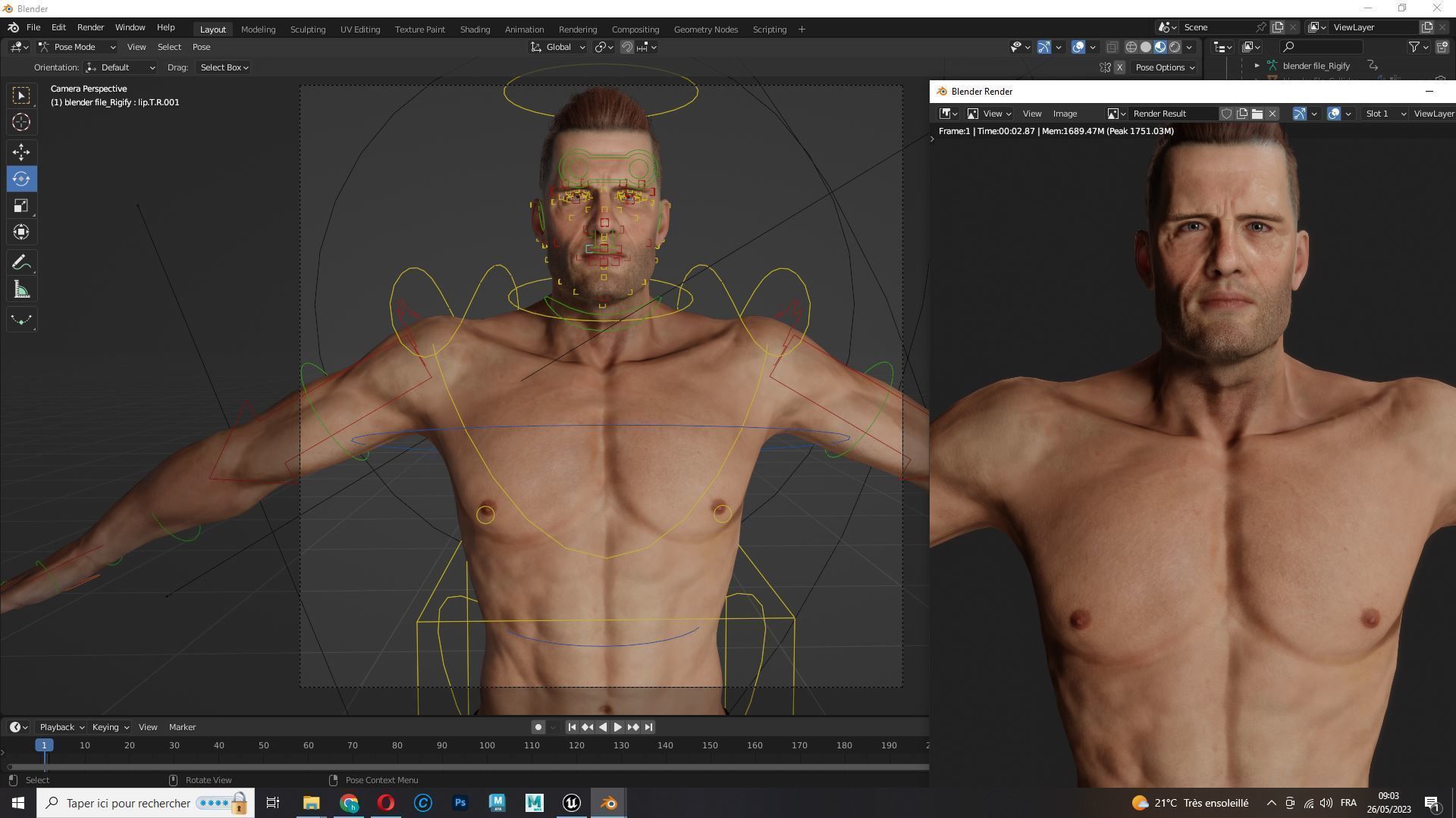 Realistic Athlete Man G1 Low-poly 3D model_22