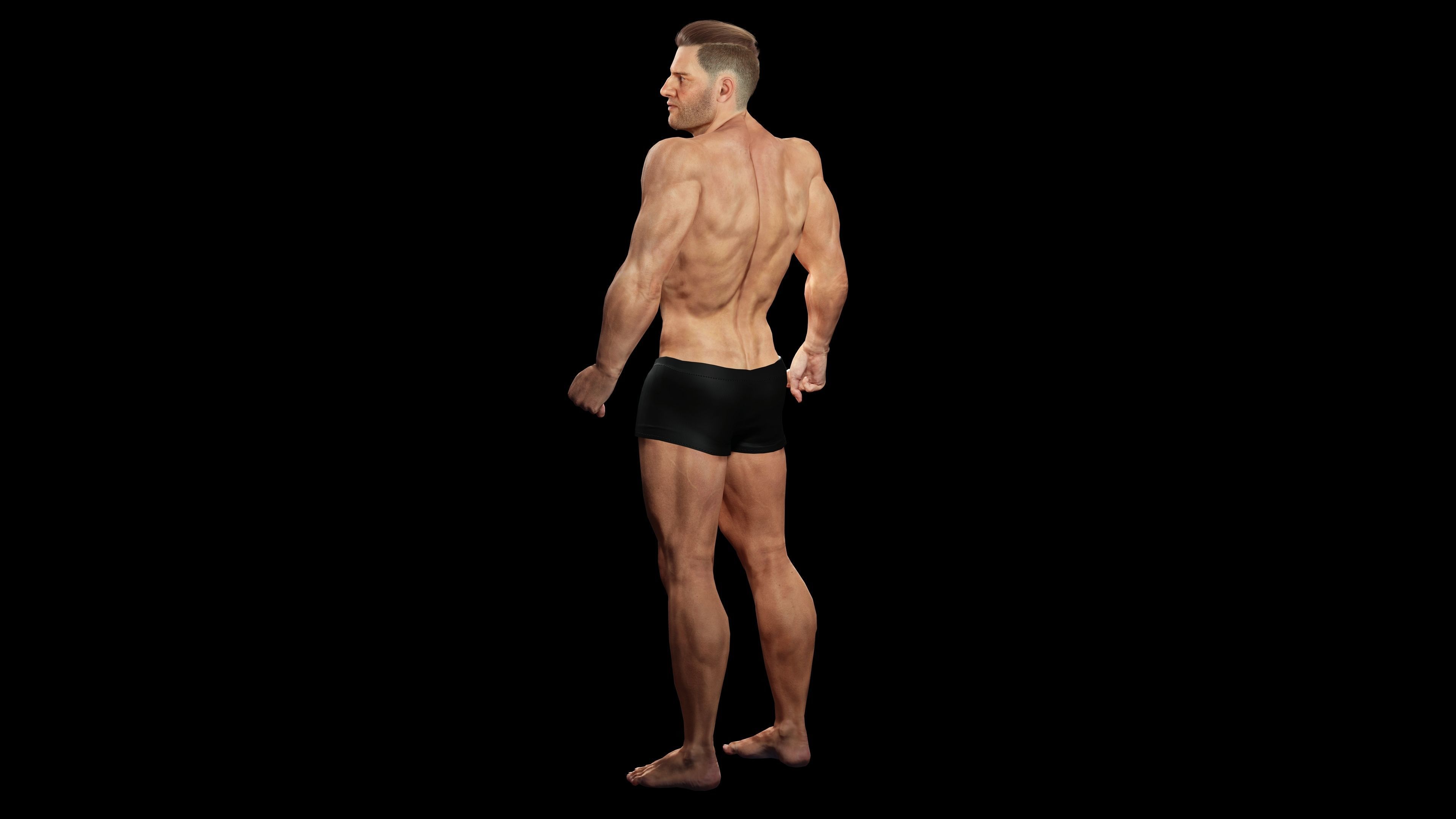 Realistic Athlete Man G1 Low-poly 3D model_15