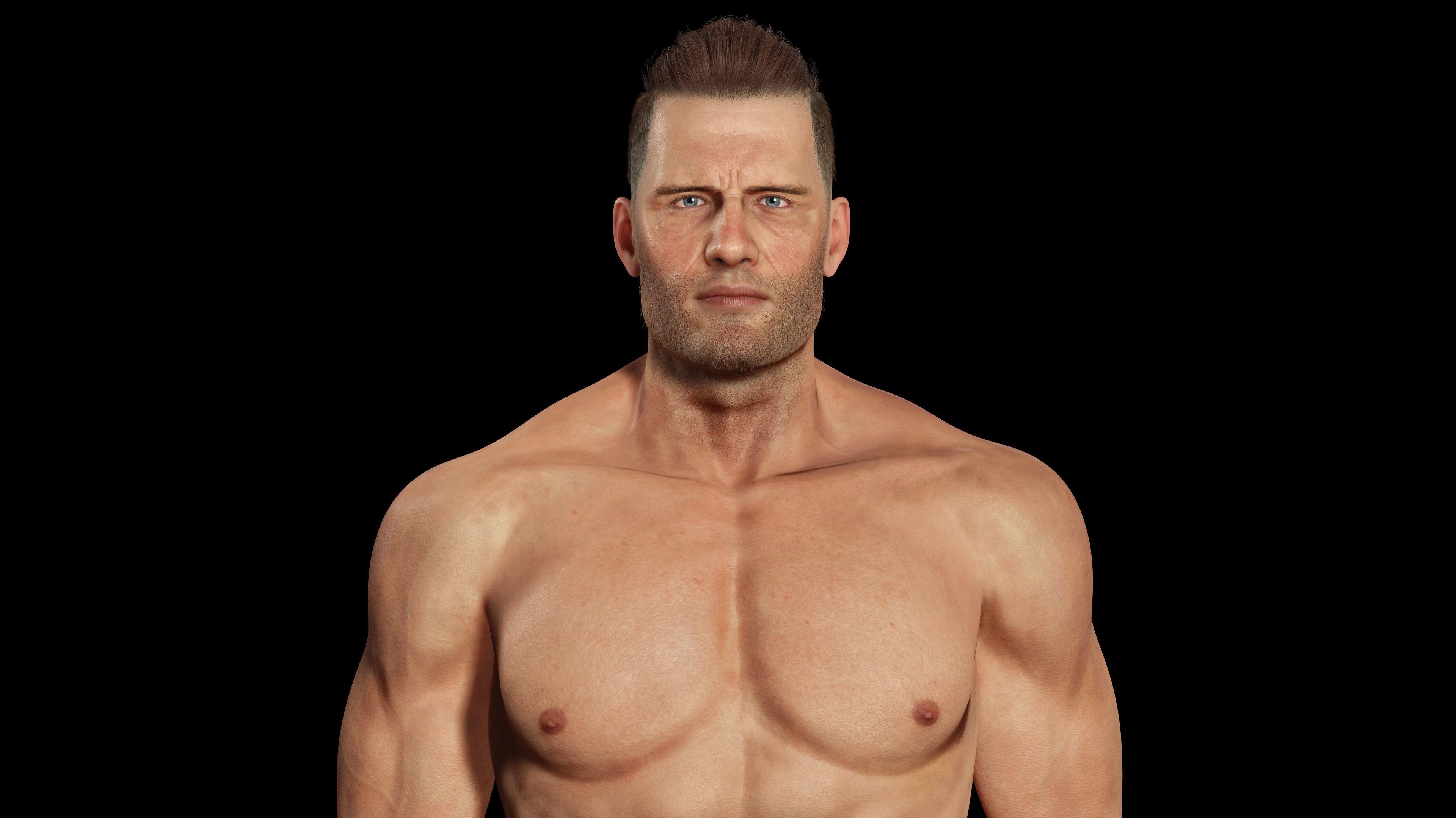 Realistic Athlete Man G1 Low-poly 3D model_4