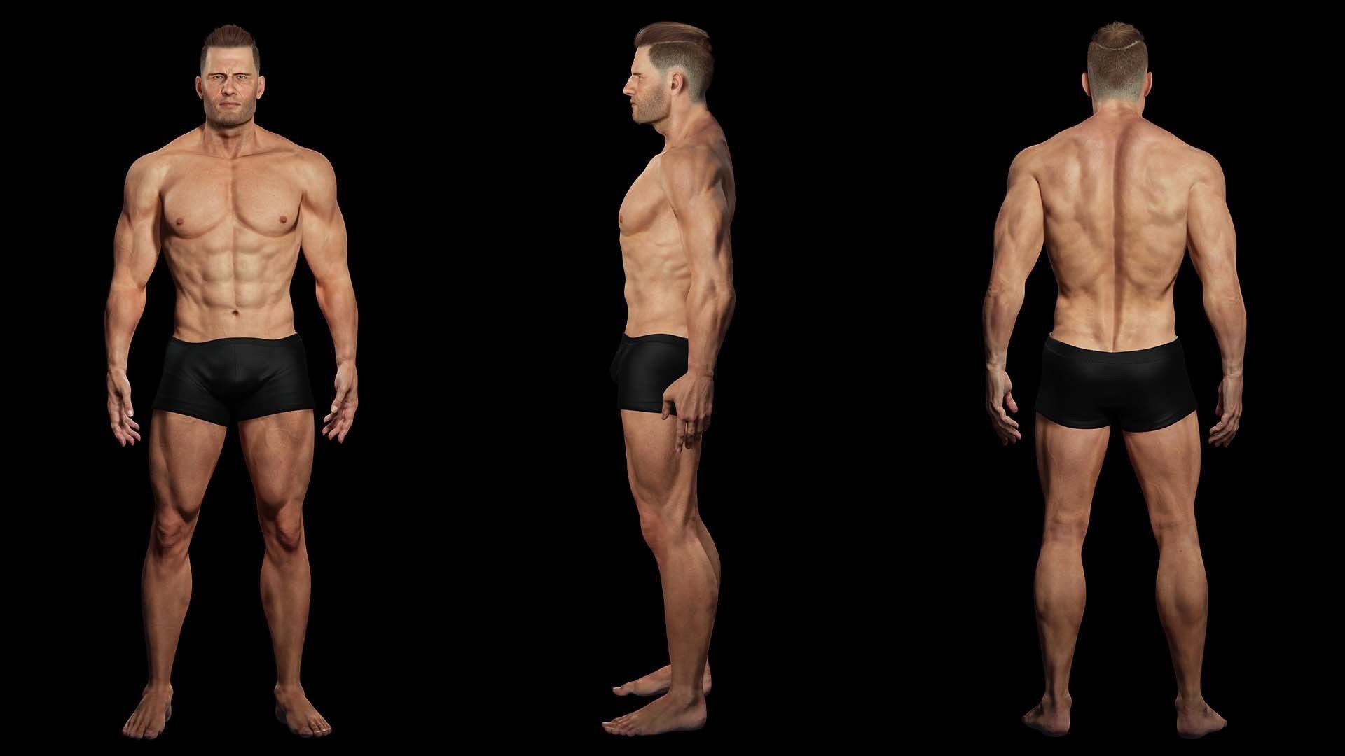 Realistic Athlete Man G1 Low-poly 3D model_1