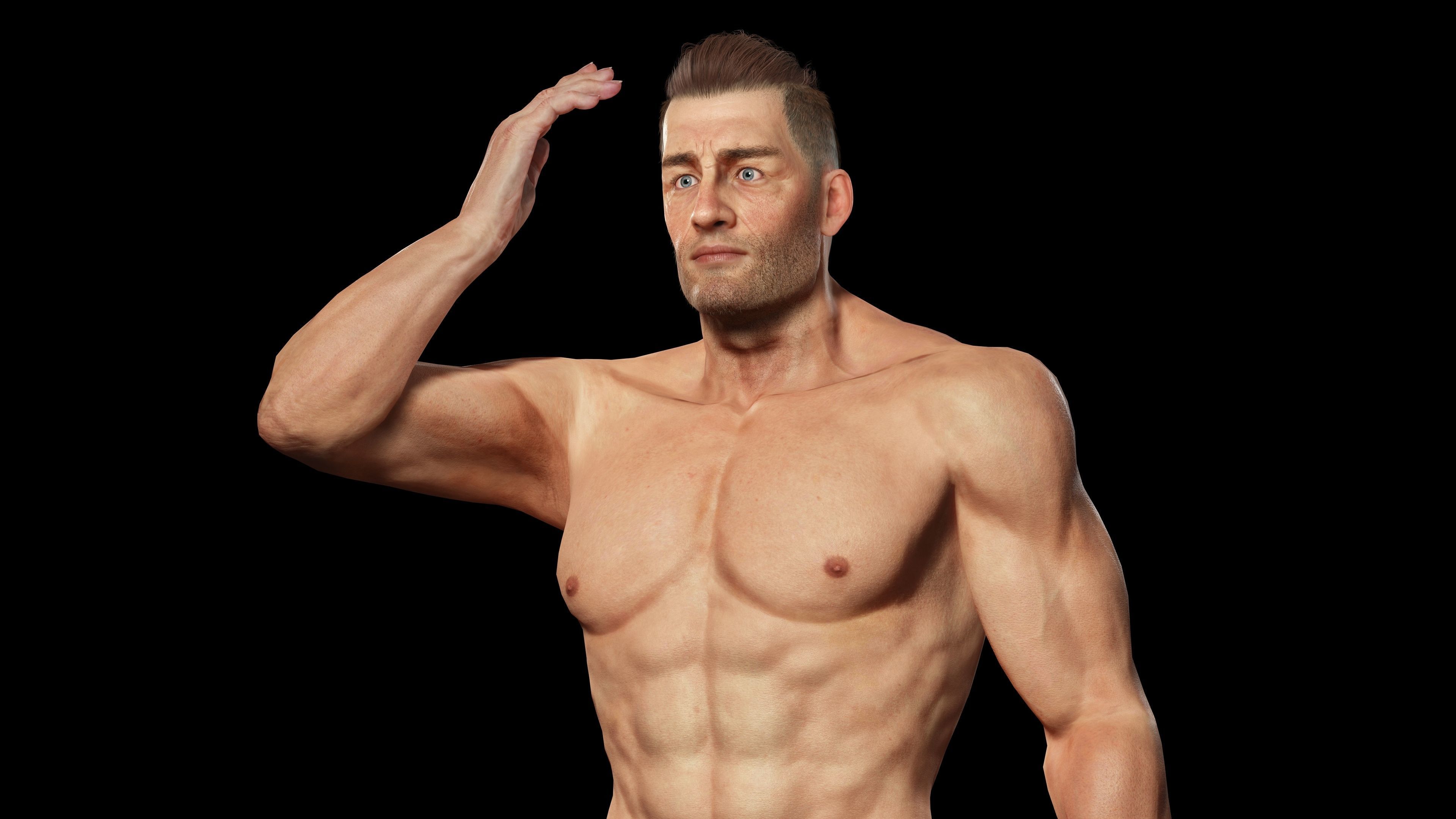 Realistic Athlete Man G1 Low-poly 3D model_9
