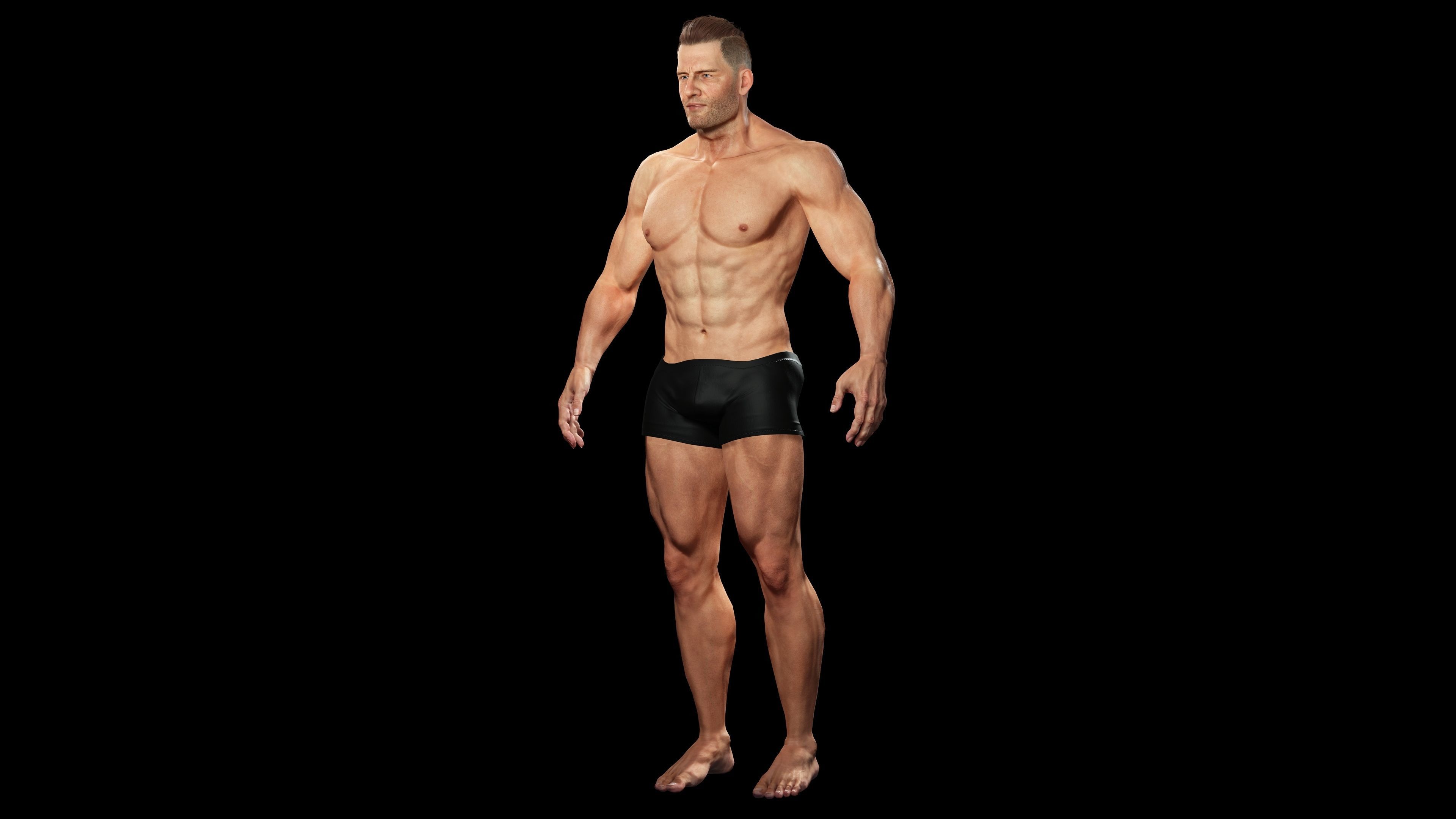 Realistic Athlete Man G1 Low-poly 3D model_16