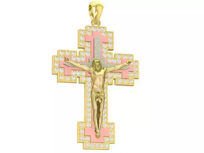 jesus diamond cross pendant 3301