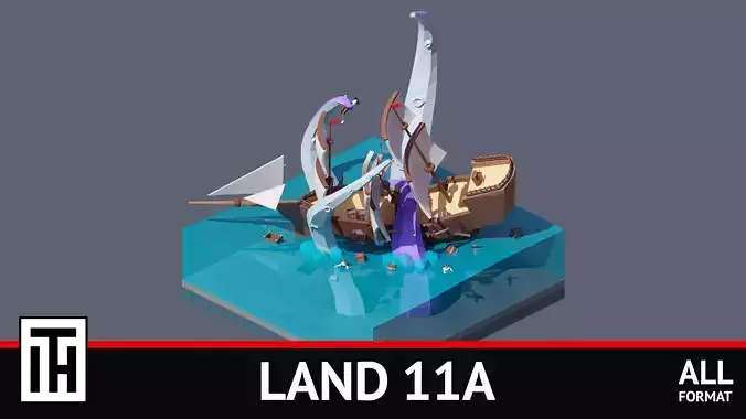 land 11A Low-poly 3D model