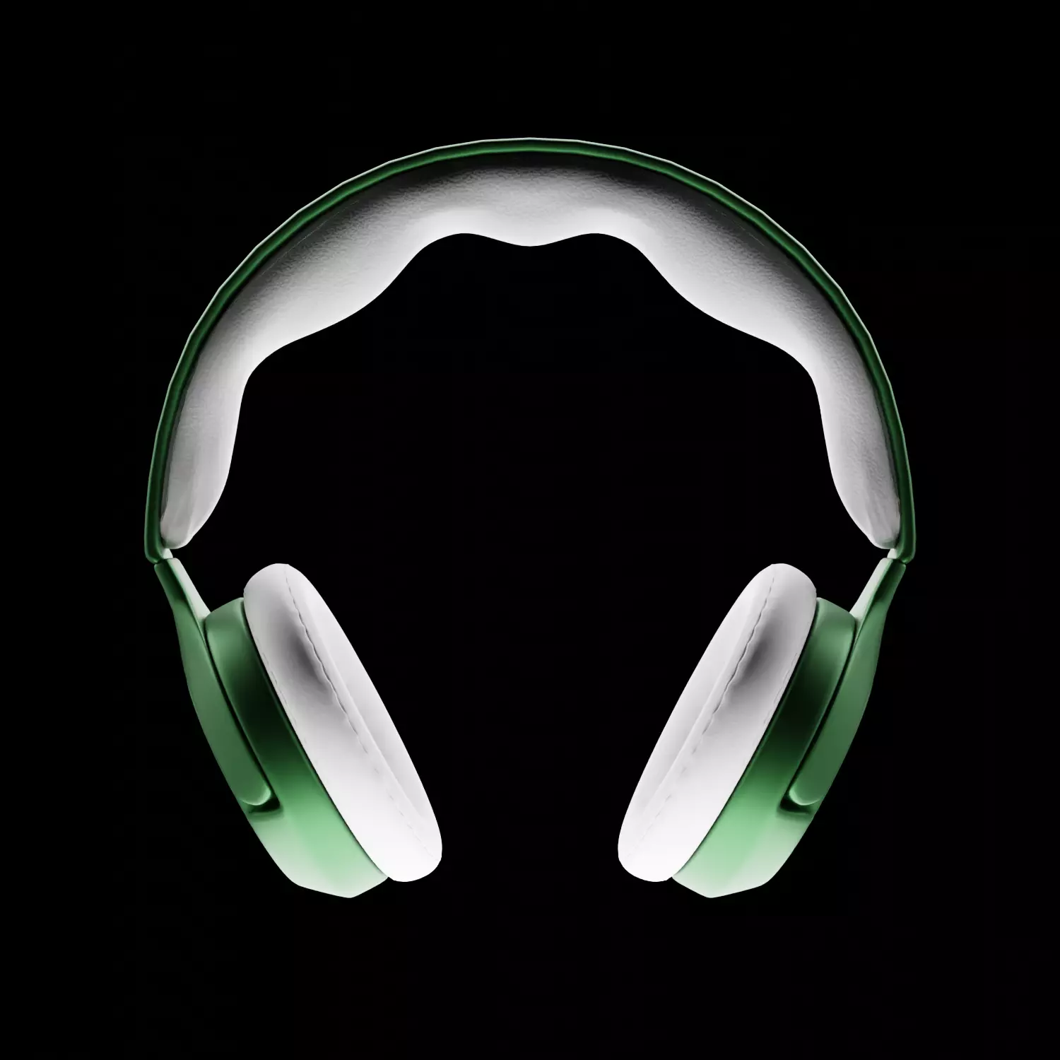 Headphones 3d model - Green Low-poly 3D model_0