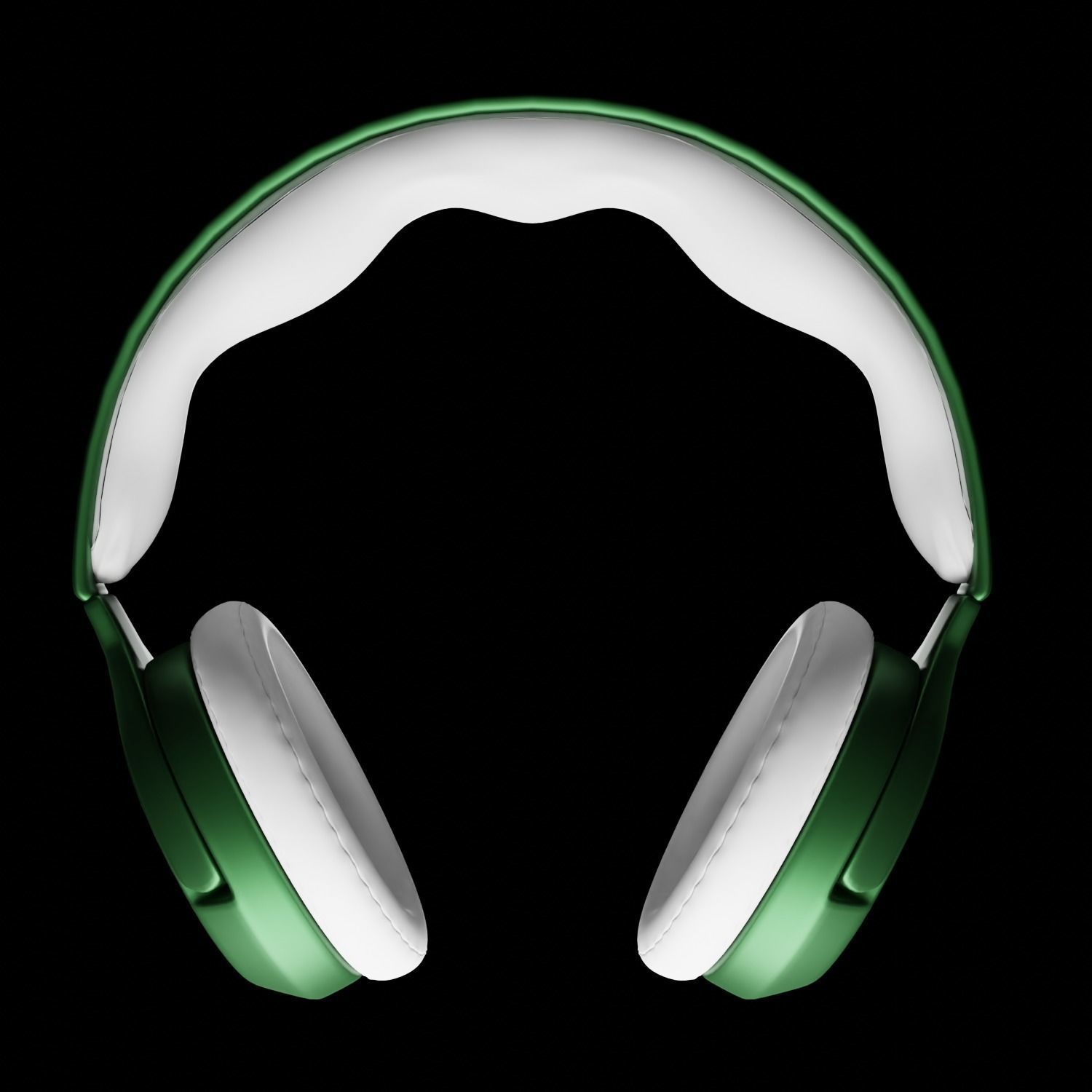 Headphones 3d model - Green Low-poly 3D model_1