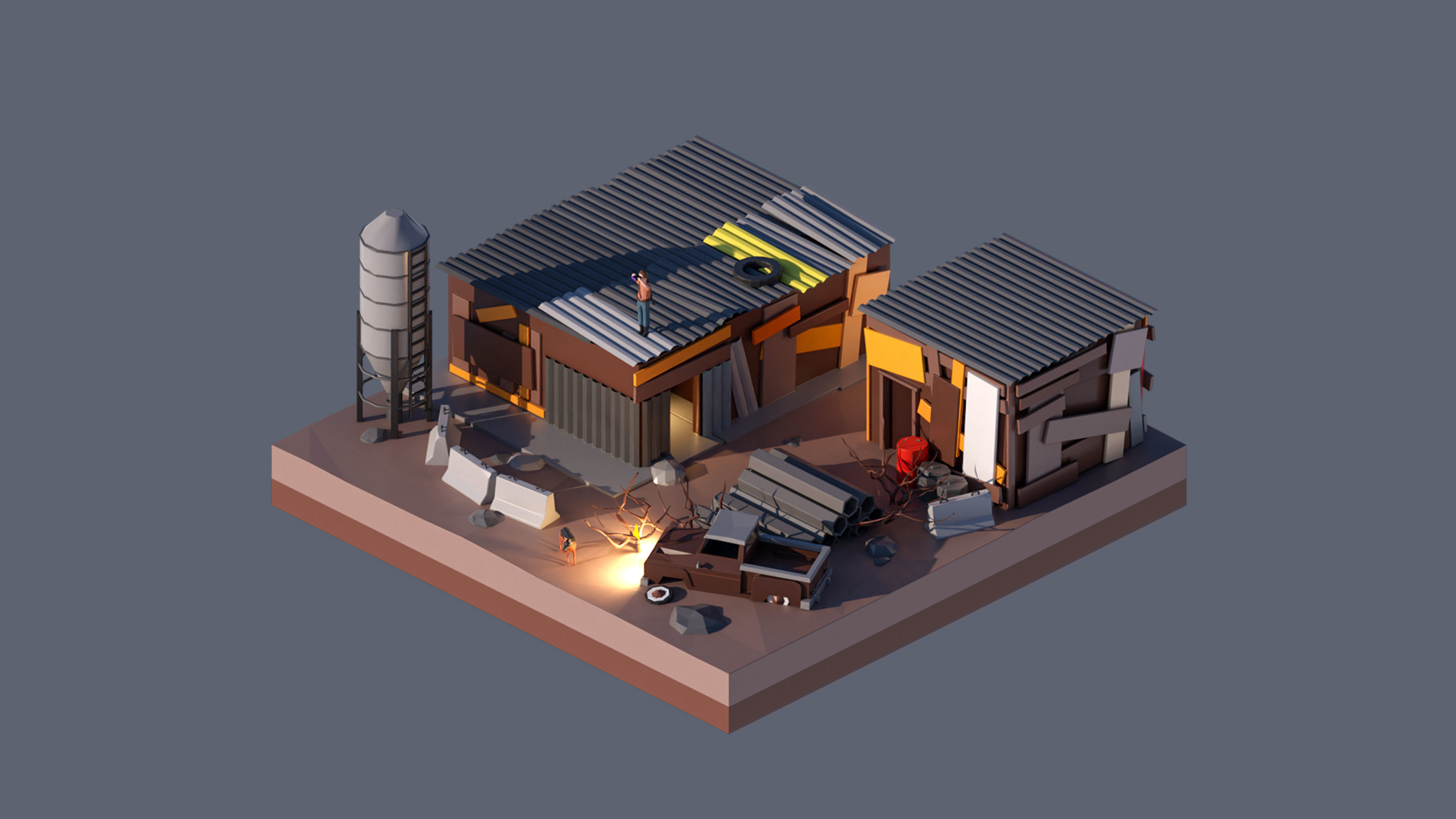 land 13A Low-poly 3D model_2