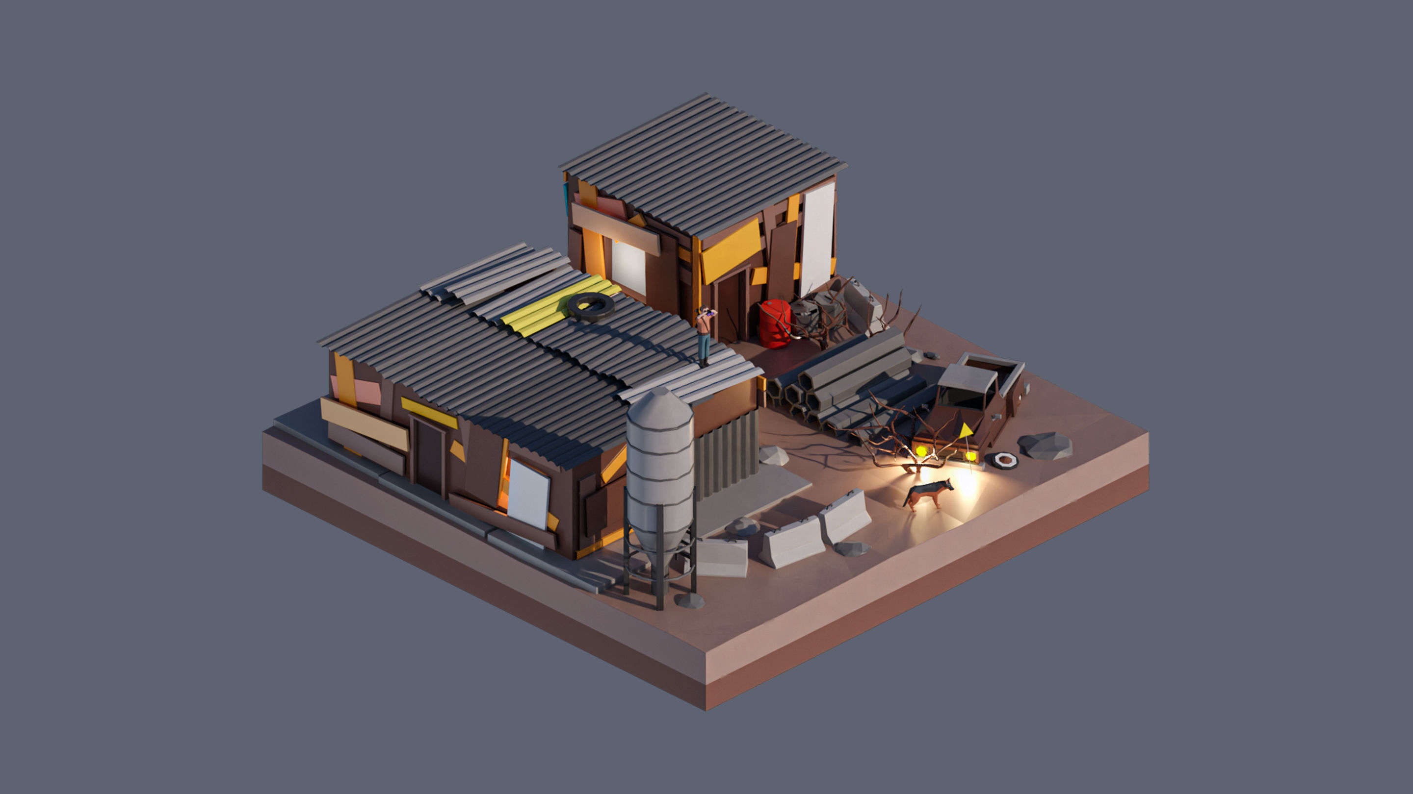 land 13A Low-poly 3D model_3