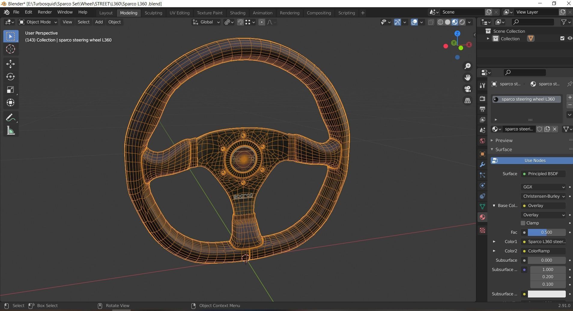 Steering Wheel Sparco L360 3D model_10
