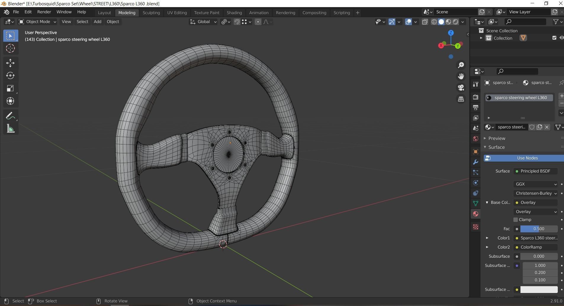 Steering Wheel Sparco L360 3D model_11