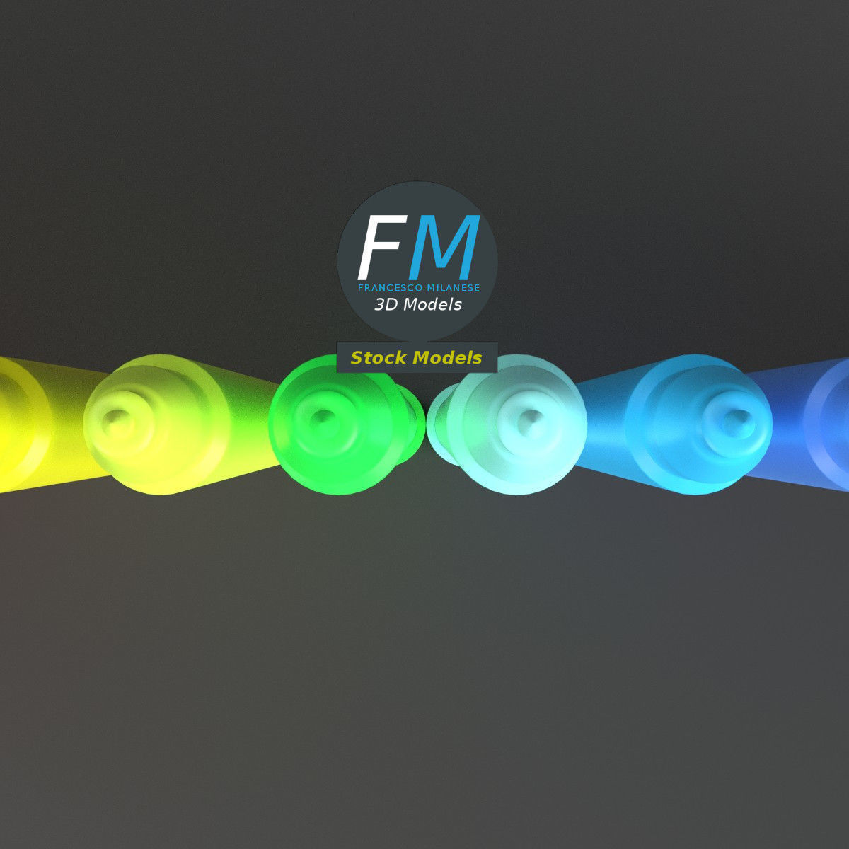 Coloured marker pens set 3D model_6