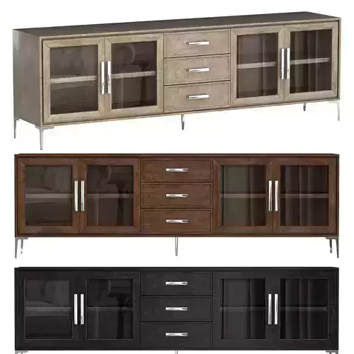 BENOIT GLASS 4-DOOR SIDEBOARD WITH DRAWERS