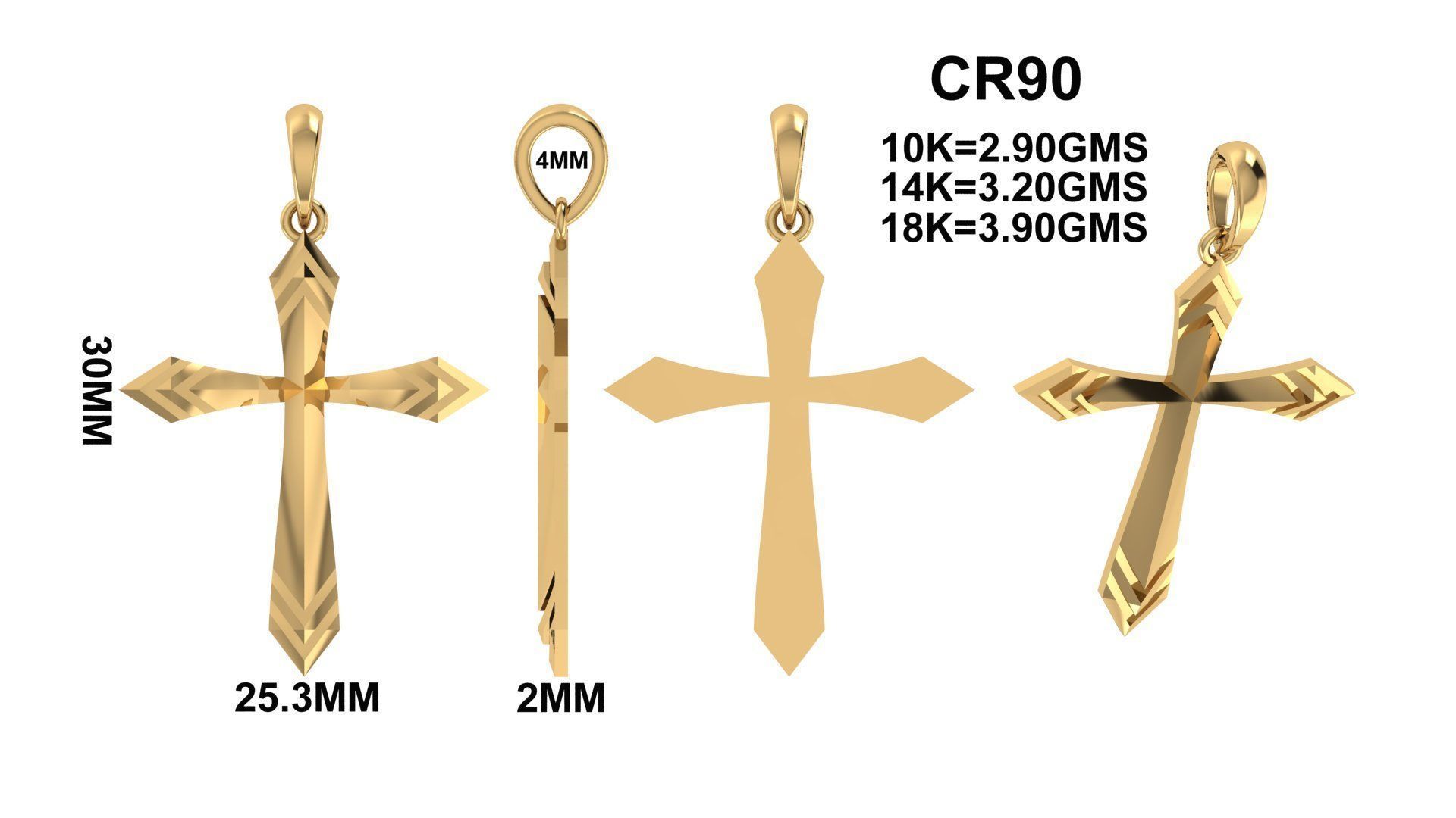 CROSS PENDANT CR90 3D print model_6