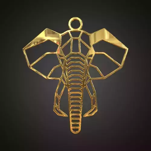 Linear elephant pendant 3D print model